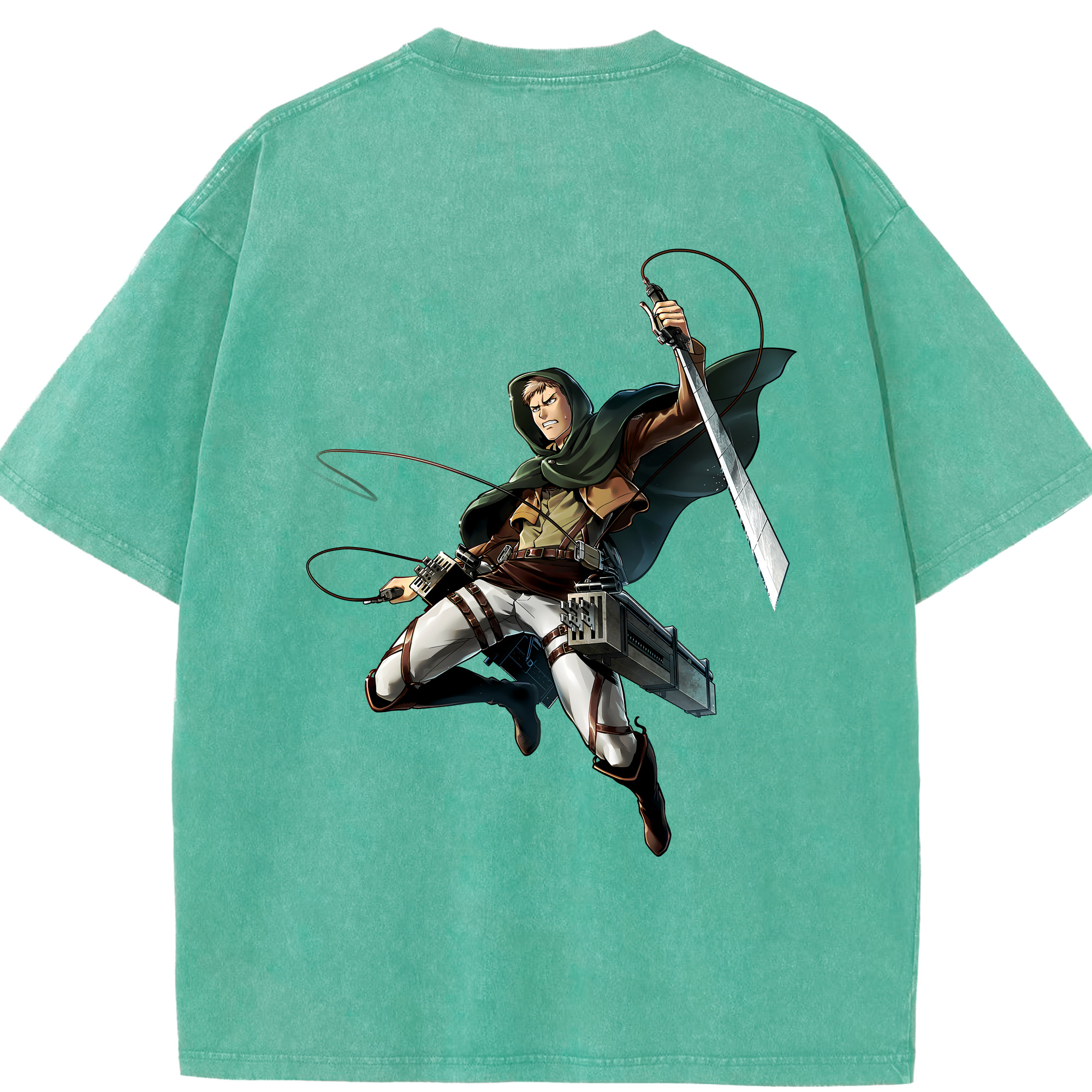 （画像用） 進撃の巨人 Attack on Titan 綿100% ヴィンテージ風 半袖Tシャツ（背面プリント）